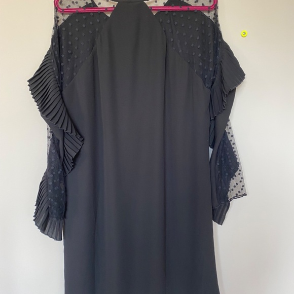 Delfi Black Dress With Ruffle Trim. Size Small. NWT - Picture 2 of 5